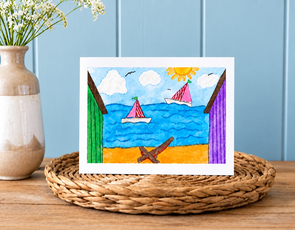 Pack of 5 Coastal Art Cards
